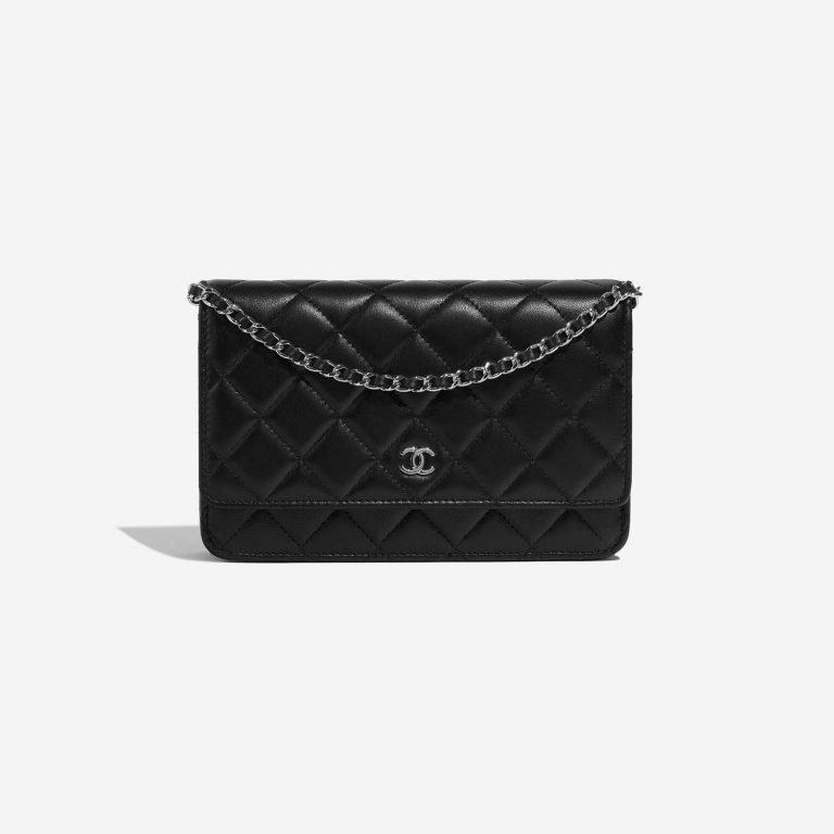 Pre-owned Chanel bag WOC Lamb Black Black Front | Sell your designer bag on Saclab.com