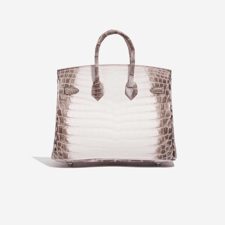 Pre-owned Hermès bag Birkin 25 Niloticus Crocodile Himalaya Blanc Brown, White Back | Sell your designer bag on Saclab.com