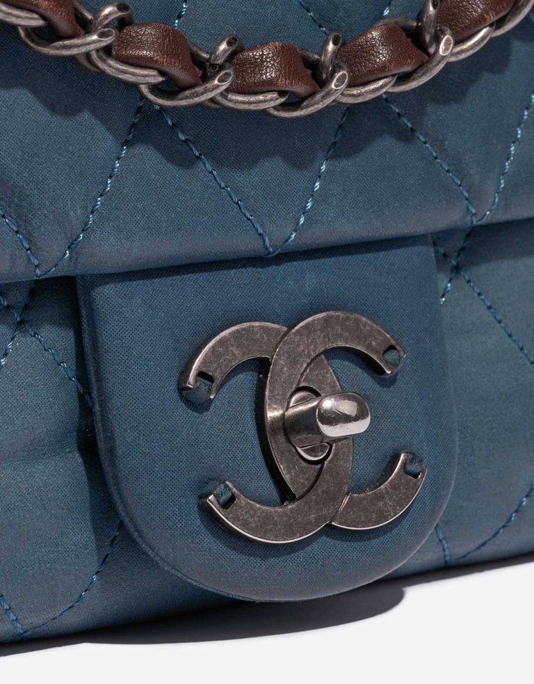 Pre-owned Chanel bag Timeless Medium Lamb Blue / Brown Blue, Brown Closing System | Sell your designer bag on Saclab.com