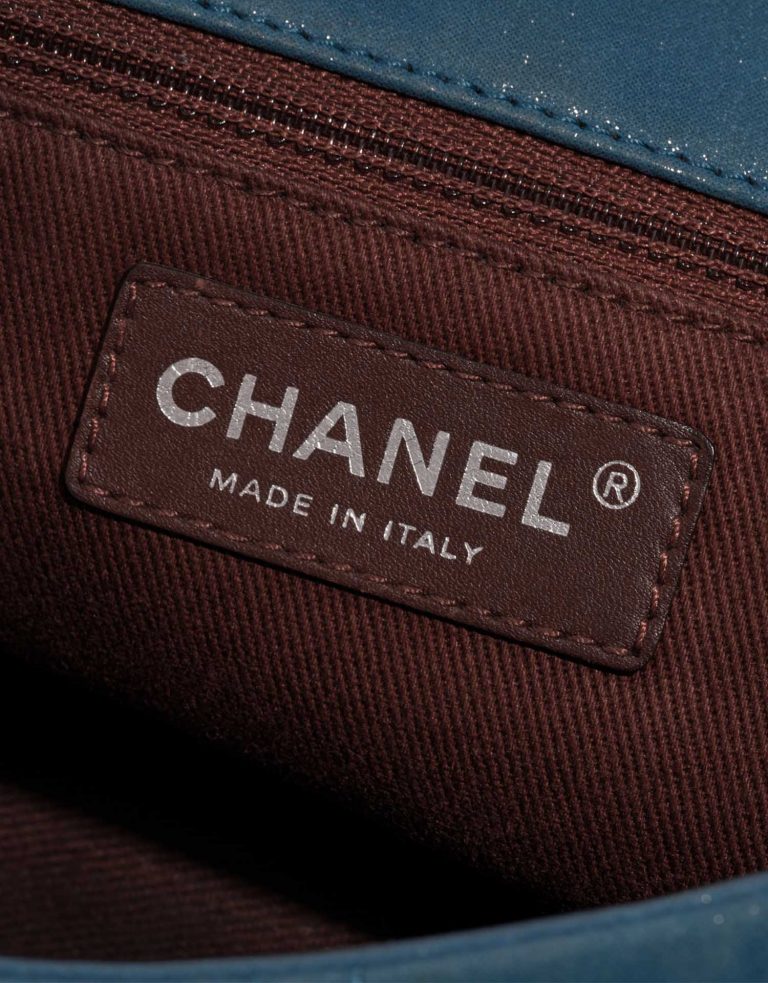 Pre-owned Chanel bag Timeless Medium Lamb Blue / Brown Blue, Brown Logo | Sell your designer bag on Saclab.com