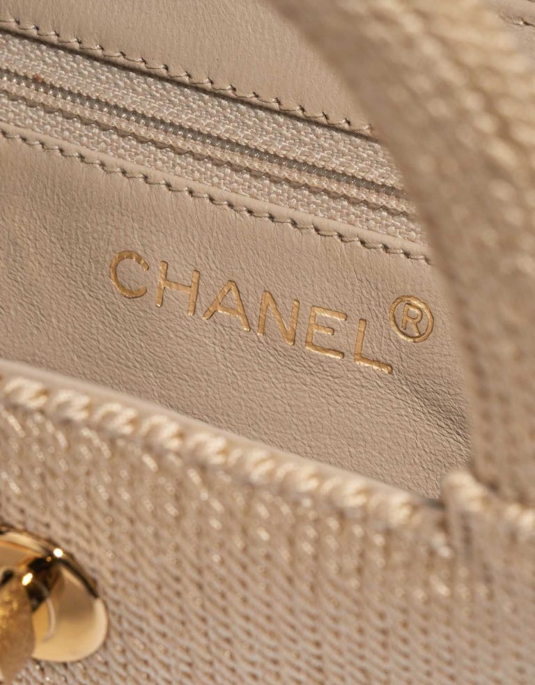 Pre-owned Chanel bag Timeless Handle Small Silk Rope Beige Beige Logo | Sell your designer bag on Saclab.com