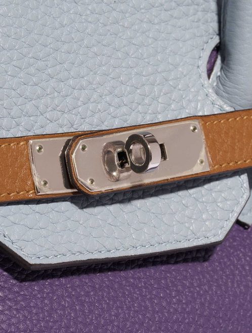 Pre-owned Hermès bag Birkin Harlequin 35 Clemence Ultra Violet / Etain / Bleu Lin / Bleu Obscur / Etoupe / Gold Multicolour Closing System | Sell your designer bag on Saclab.com