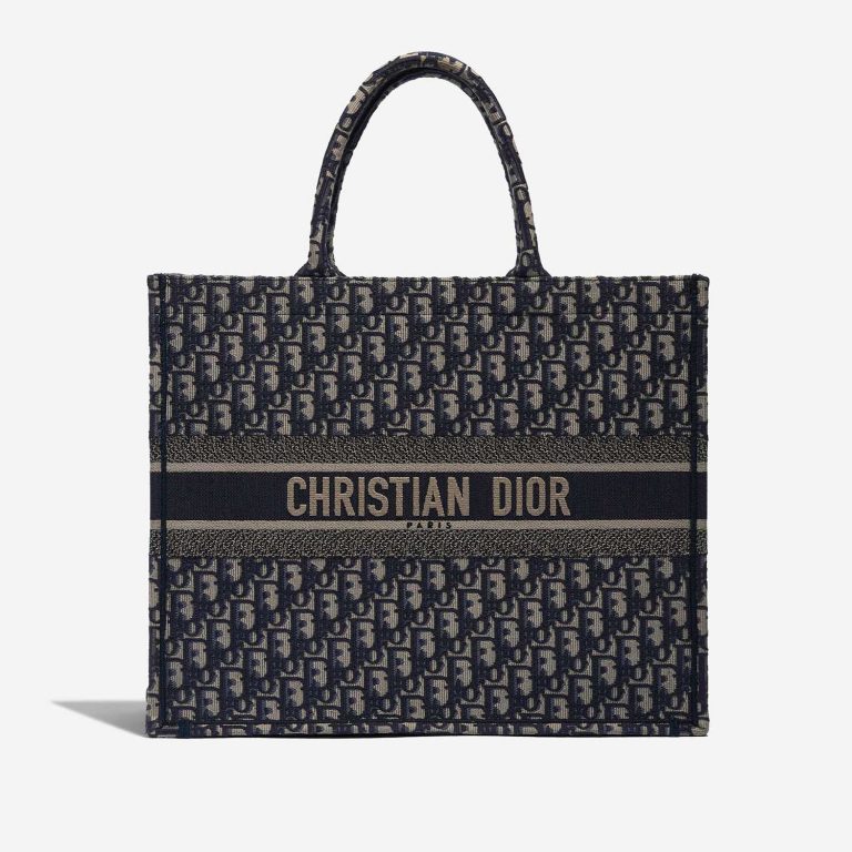 Pre-owned Dior bag Book Tote Large Canvas Blue / White Blue, White Front | Sell your designer bag on Saclab.com