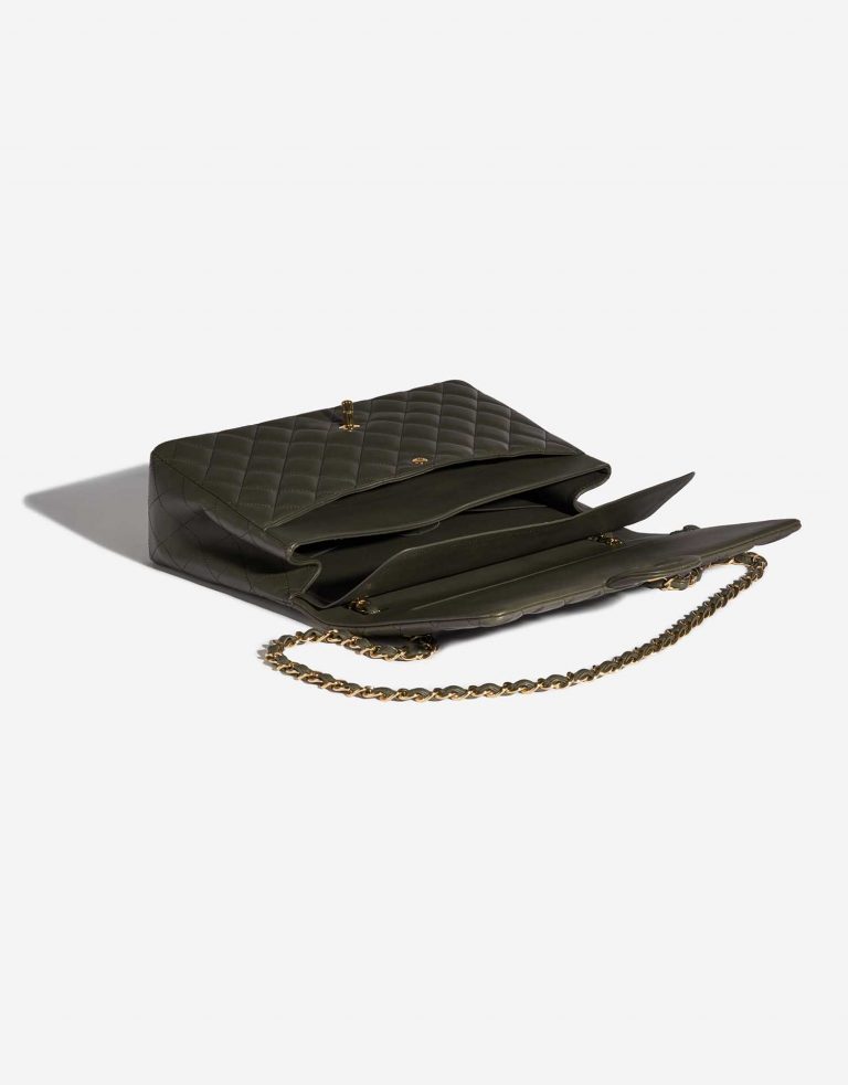 Pre-owned Chanel bag Timeless Maxi Lamb Khaki Green Inside | Sell your designer bag on Saclab.com