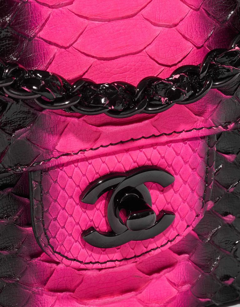 Pre-owned Chanel bag Timeless Medium Python Black / Pink Black, Pink Closing System | Sell your designer bag on Saclab.com
