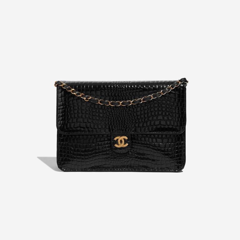 Pre-owned Chanel bag Timeless Single Flap Medium Crocodile Black Black Front | Sell your designer bag on Saclab.com