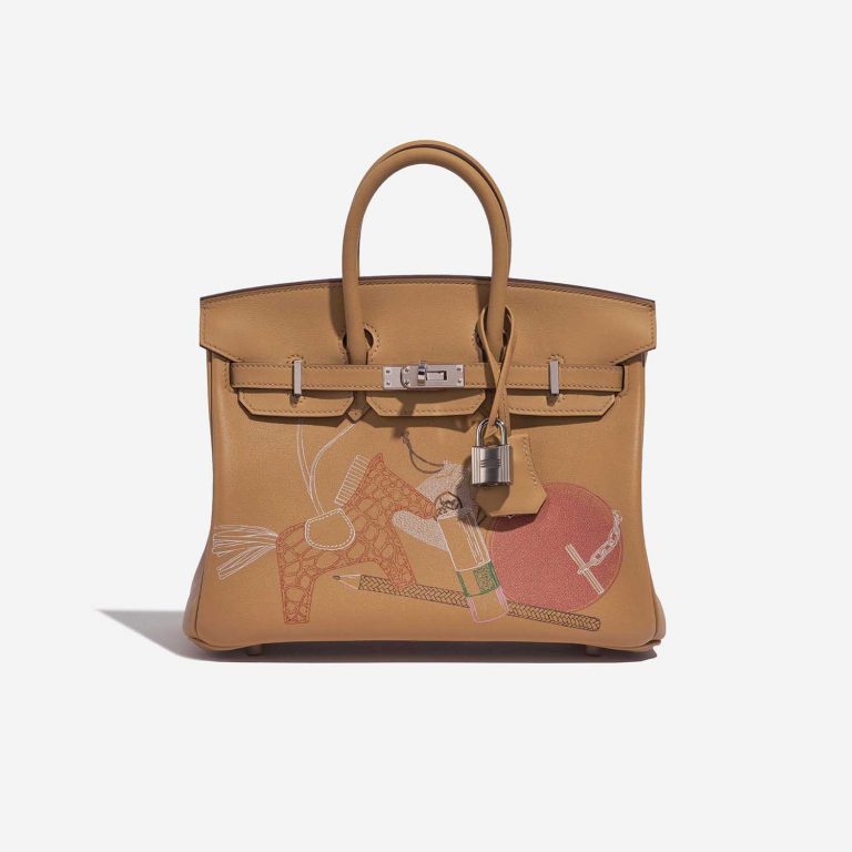 Pre-owned Hermès bag Birkin 25 Swift Biscuit In and Out Brown Front | Sell your designer bag on Saclab.com
