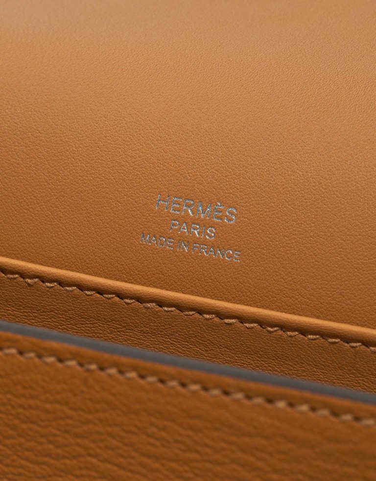 Pre-owned Hermès bag Geta Chevre Mysore Caramel Brown Logo | Sell your designer bag on Saclab.com
