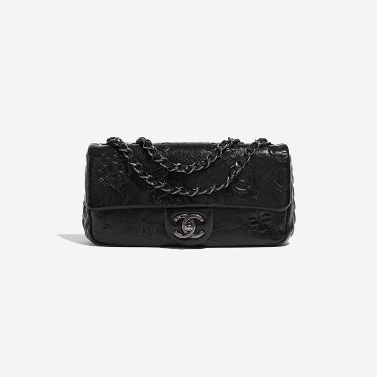 Pre-owned Chanel bag Timeless Baguette Small Aged Calfskin Black Black Front | Sell your designer bag on Saclab.com