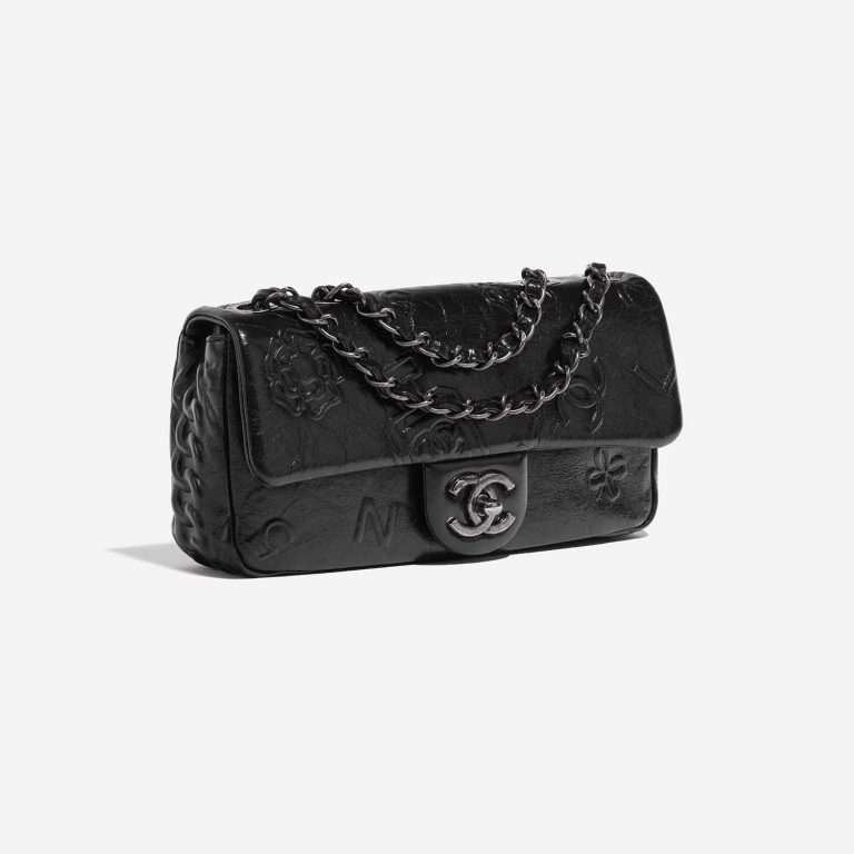 Pre-owned Chanel bag Timeless Baguette Small Aged Calfskin Black Black Side Front | Sell your designer bag on Saclab.com