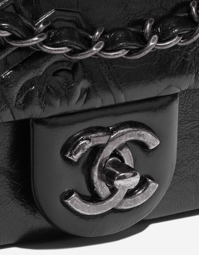 Pre-owned Chanel bag Timeless Baguette Small Aged Calfskin Black Black Closing System | Sell your designer bag on Saclab.com