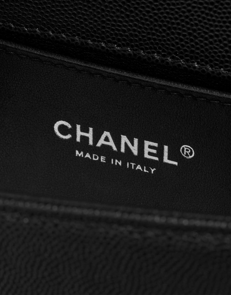 Pre-owned Chanel bag Boy Old Medium Caviar Black Black Logo | Sell your designer bag on Saclab.com