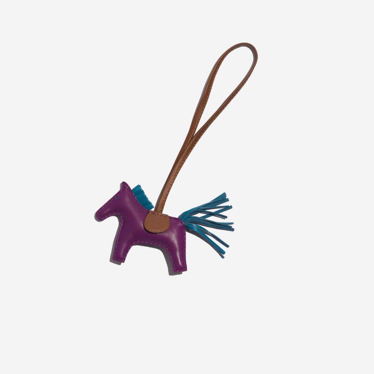 Pre-owned Hermès bag Rodeo PM Milo Lamb Anemone / Blue Izmir / Gold Gold, Multicolour, Violet Front | Sell your designer bag on Saclab.com