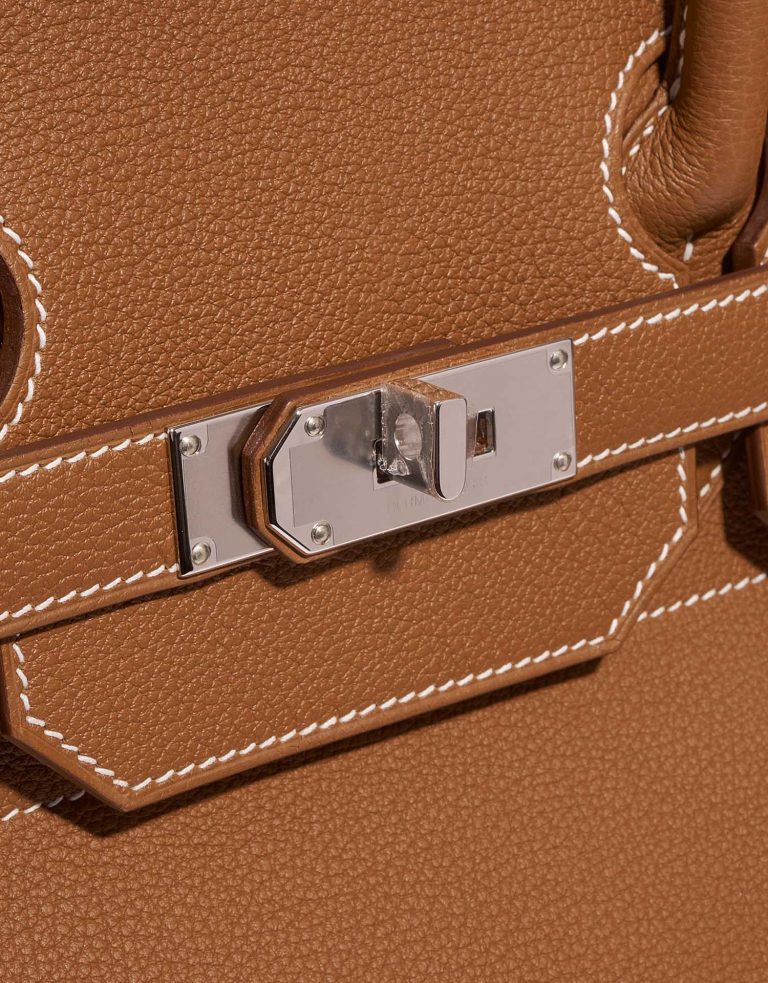 Pre-owned Hermès bag Haut à Courroies 40 Togo Gold Brown Detail | Sell your designer bag on Saclab.com