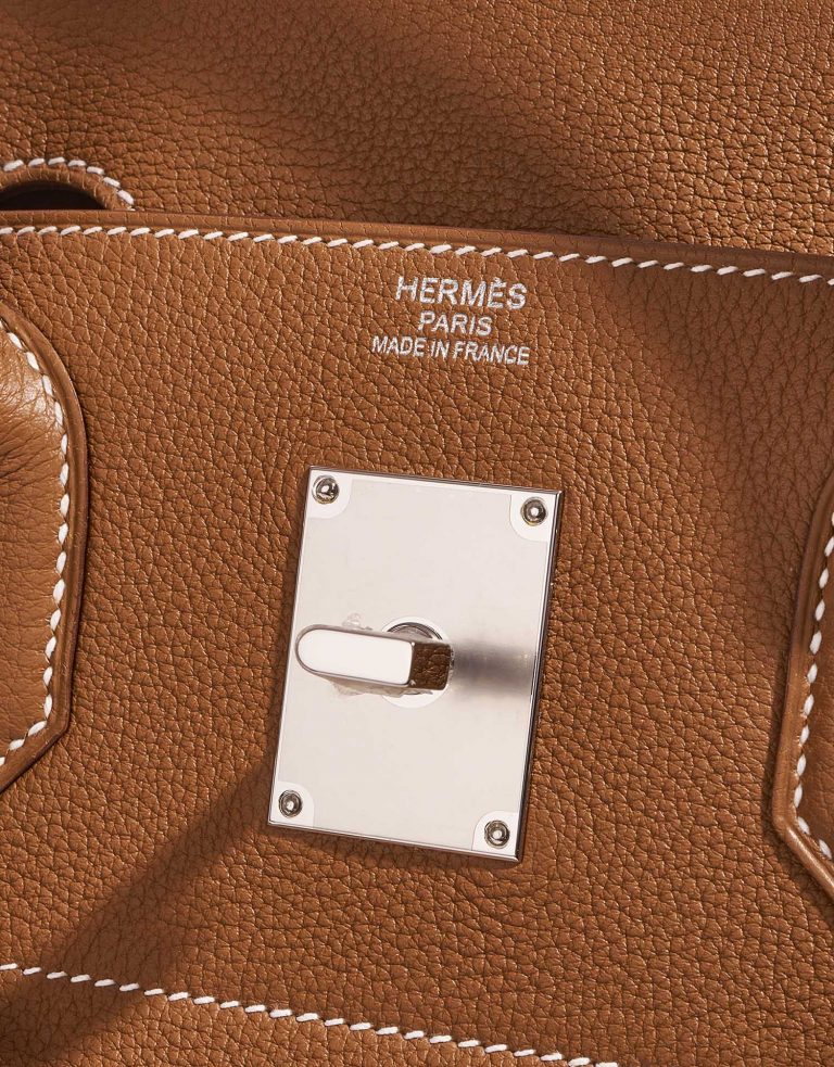 Pre-owned Hermès bag Haut à Courroies 40 Togo Gold Brown Closing System | Sell your designer bag on Saclab.com