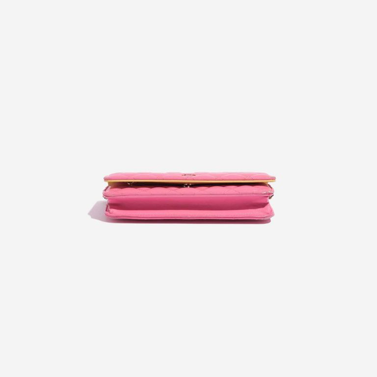 Pre-owned Chanel bag Timeless WOC Lamb Pink / Yellow Pink Bottom | Sell your designer bag on Saclab.com