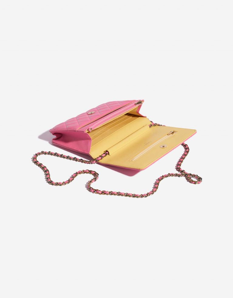 Pre-owned Chanel bag Timeless WOC Lamb Pink / Yellow Pink Inside | Sell your designer bag on Saclab.com