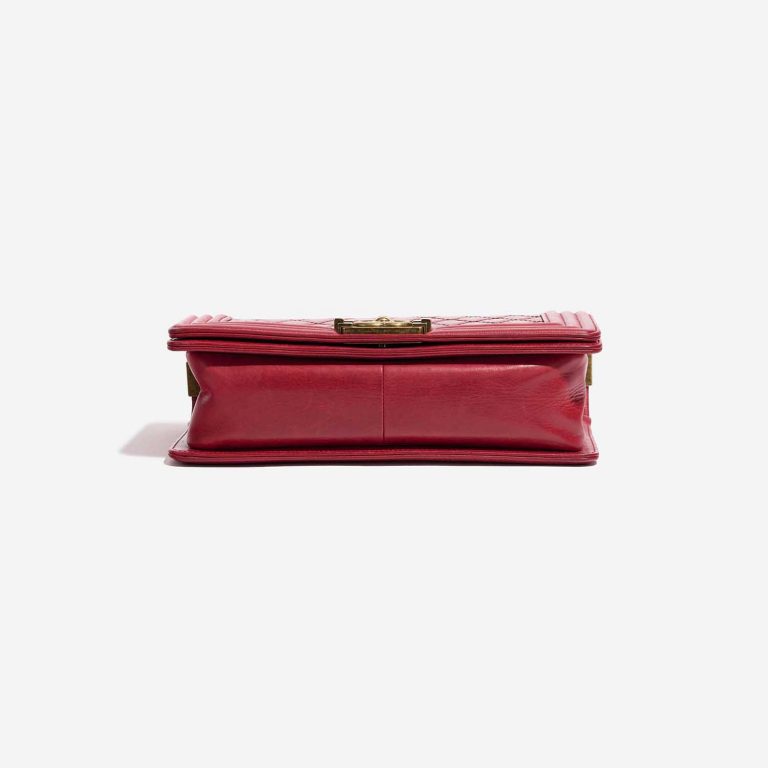 Pre-owned Chanel bag Boy Old Medium Lamb Red Red Bottom | Sell your designer bag on Saclab.com