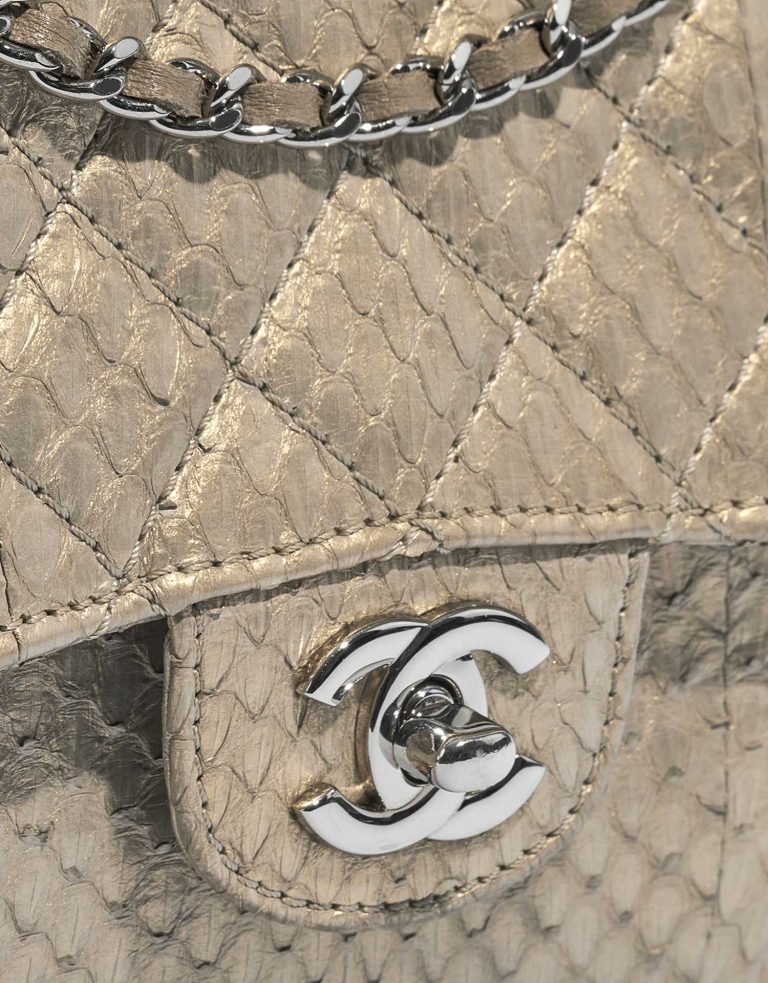 Pre-owned Chanel bag Timeless Medium Python Gold Gold Closing System | Sell your designer bag on Saclab.com