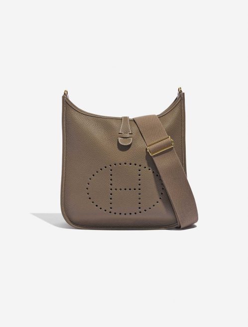 Pre-owned Hermès bag Evelyne 29 Taurillon Clemence Etoupe Beige Front | Sell your designer bag on Saclab.com