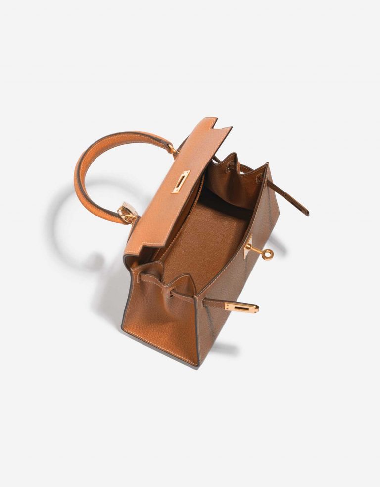 Pre-owned Hermès bag Kelly Mini Porc Gold Brown Inside | Sell your designer bag on Saclab.com