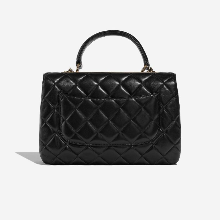 Pre-owned Chanel bag Timeless Handle Large Lamb Black Black Back | Sell your designer bag on Saclab.com