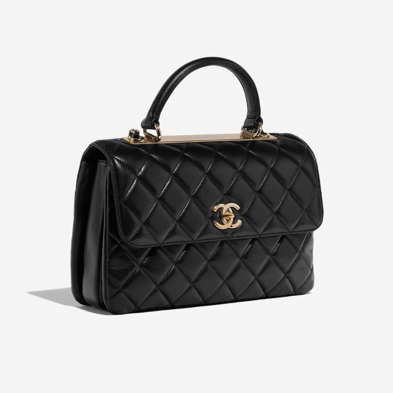 Pre-owned Chanel bag Timeless Handle Large Lamb Black Black Side Front | Sell your designer bag on Saclab.com