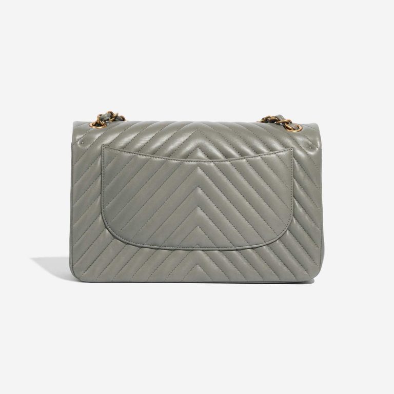 Pre-owned Chanel bag Timeless Jumbo Lamb Grey Grey Back | Sell your designer bag on Saclab.com
