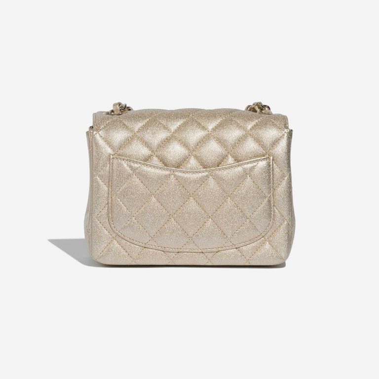 Pre-owned Chanel bag Timeless Mini Square Lamb Gold Gold Back | Sell your designer bag on Saclab.com