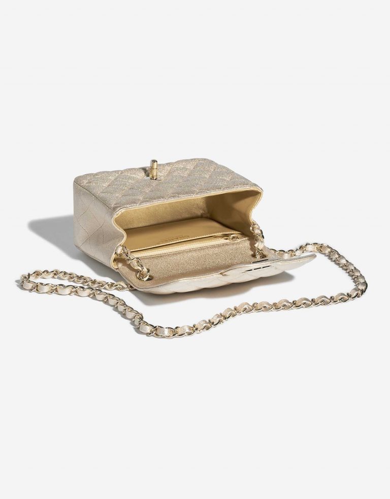 Pre-owned Chanel bag Timeless Mini Square Lamb Gold Gold Inside | Sell your designer bag on Saclab.com