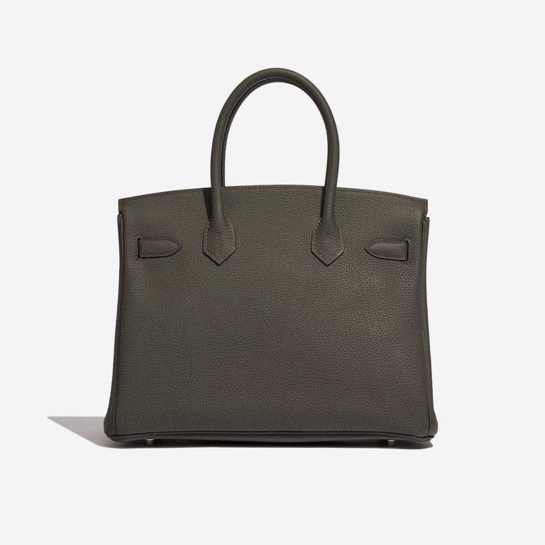 Pre-owned Hermès bag Birkin 30 Togo Vert de Gris Grey Back | Sell your designer bag on Saclab.com