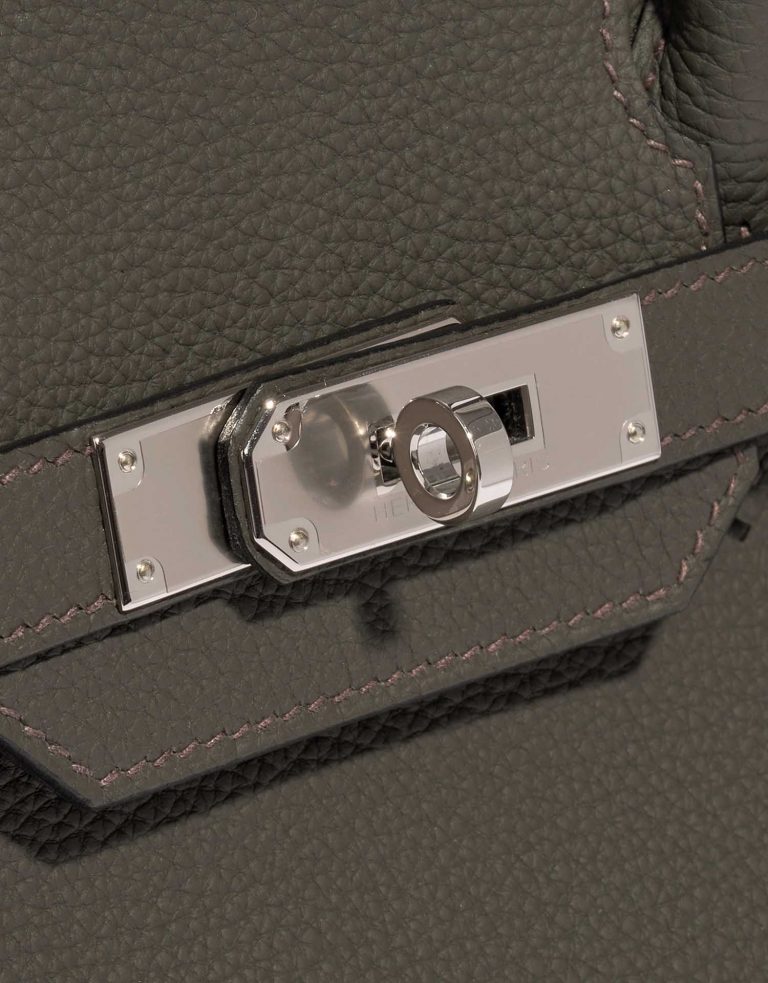 Pre-owned Hermès bag Birkin 30 Togo Vert de Gris Grey Closing System | Sell your designer bag on Saclab.com