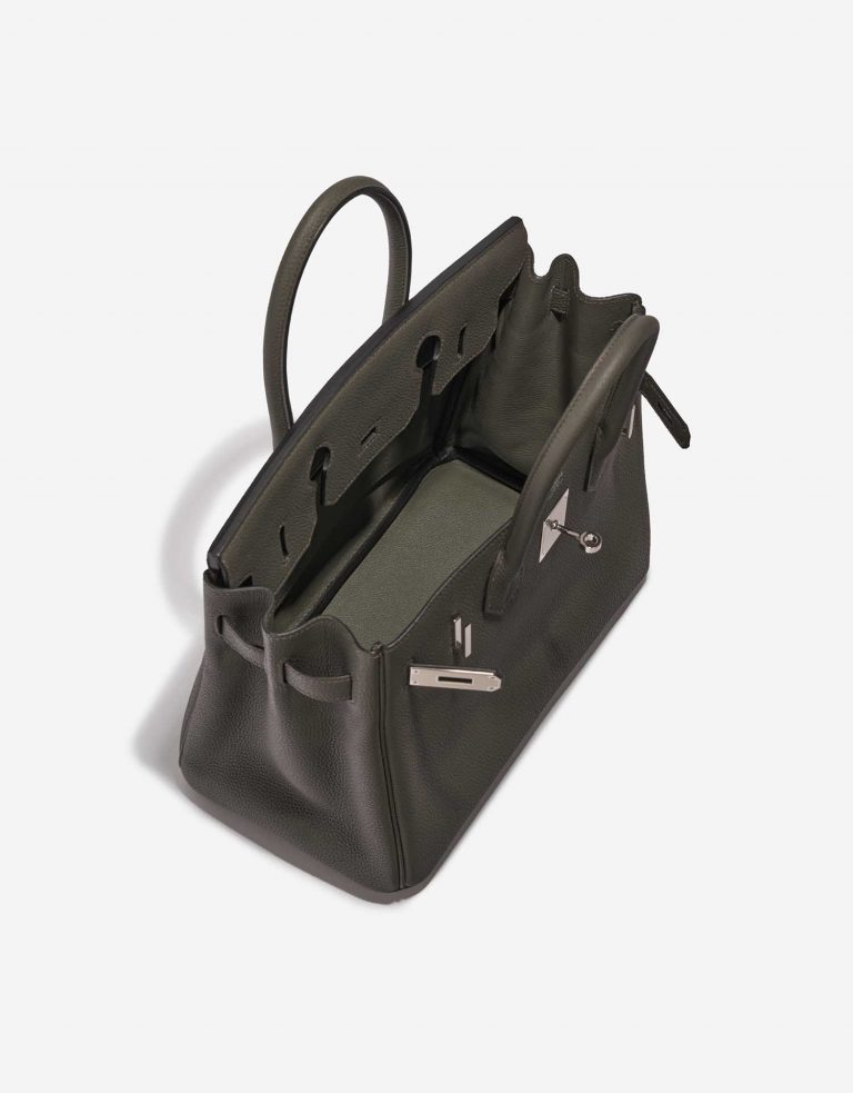 Pre-owned Hermès bag Birkin 30 Togo Vert de Gris Grey Inside | Sell your designer bag on Saclab.com