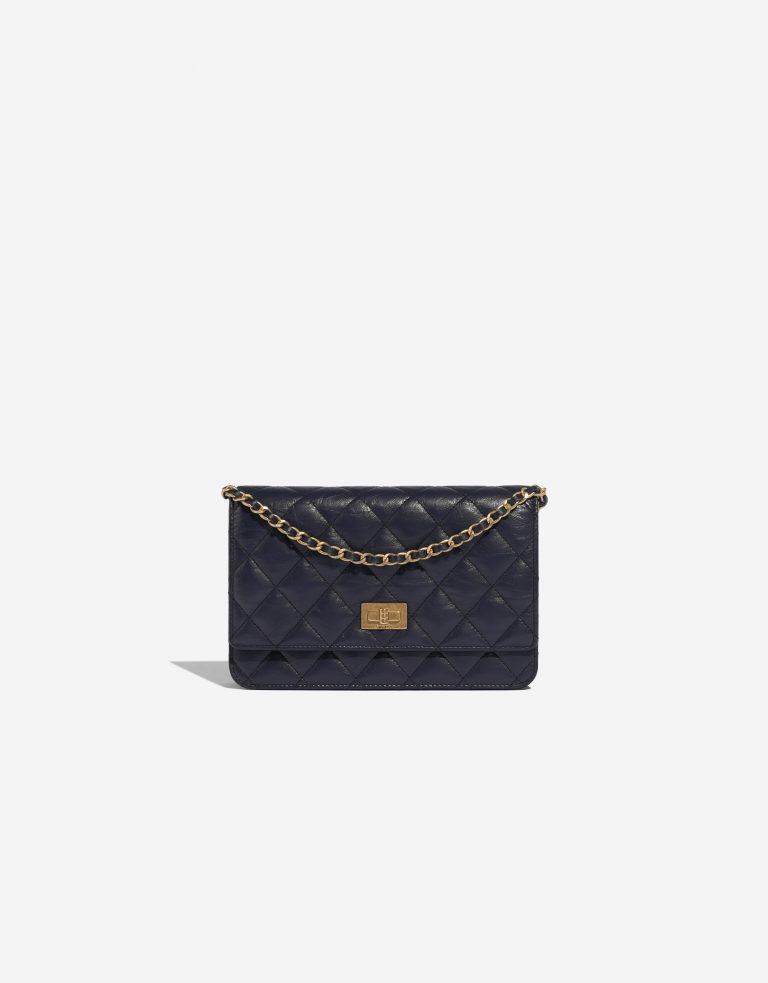 Pre-owned Chanel bag 2.55 Reissue WOC Aged Calf Navy Blue Blue Front | Sell your designer bag on Saclab.com