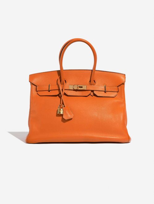 Pre-owned Hermès bag Birkin 35 Swift Orange H Orange Front | Sell your designer bag on Saclab.com
