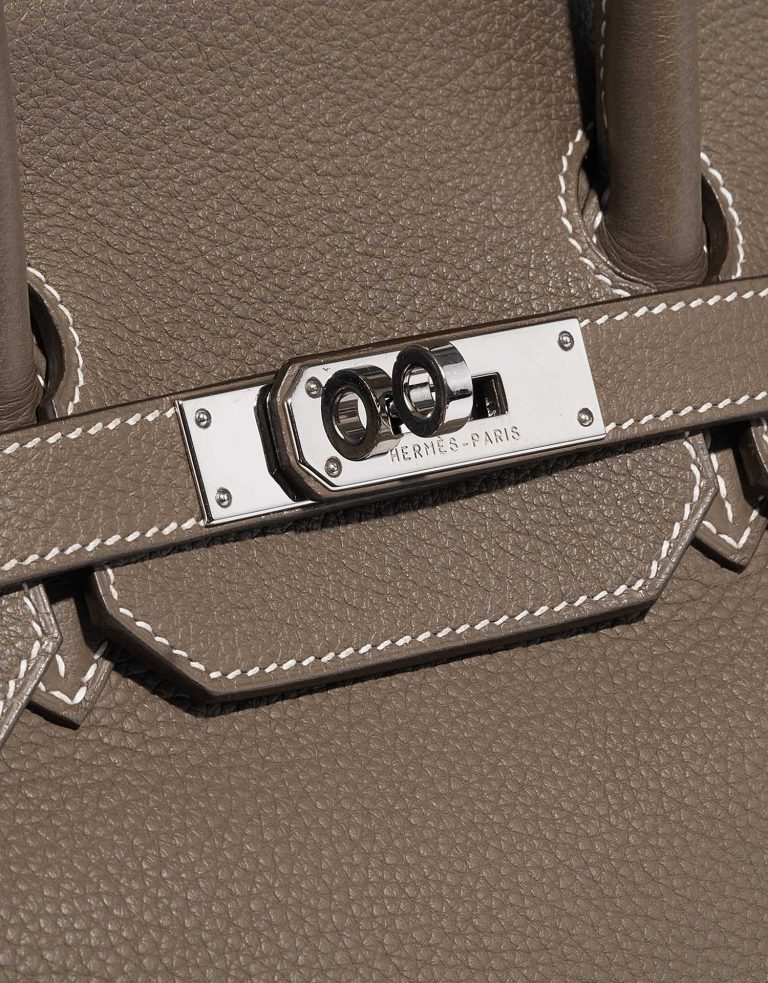 Pre-owned Hermès bag Birkin 35 Togo Etoupe Grey Closing System | Sell your designer bag on Saclab.com