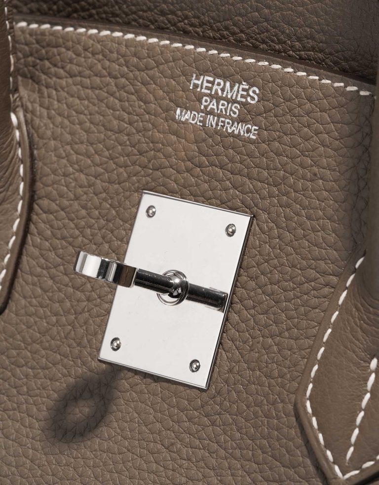 Pre-owned Hermès bag Birkin 35 Togo Etoupe Grey Logo | Sell your designer bag on Saclab.com