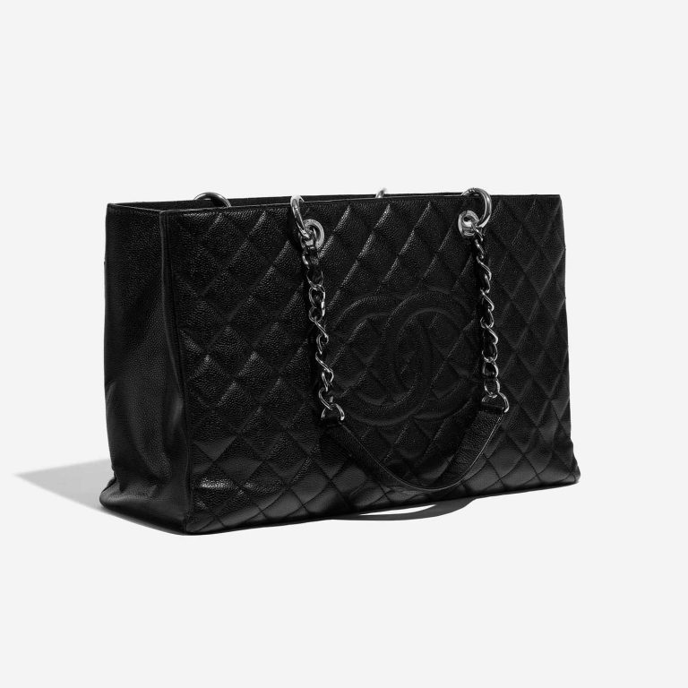 Pre-owned Chanel bag Shopping Tote GST Caviar Black Black Side Front | Sell your designer bag on Saclab.com