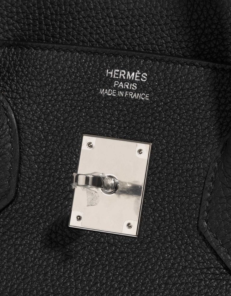 Pre-owned Hermès bag Birkin 35 Verso Togo Black / Blue Agate Black Logo | Sell your designer bag on Saclab.com