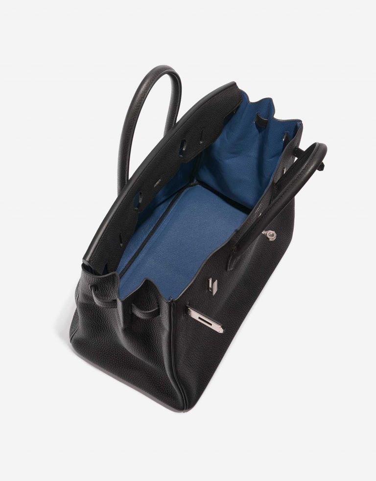Pre-owned Hermès bag Birkin 35 Verso Togo Black / Blue Agate Black Inside | Sell your designer bag on Saclab.com