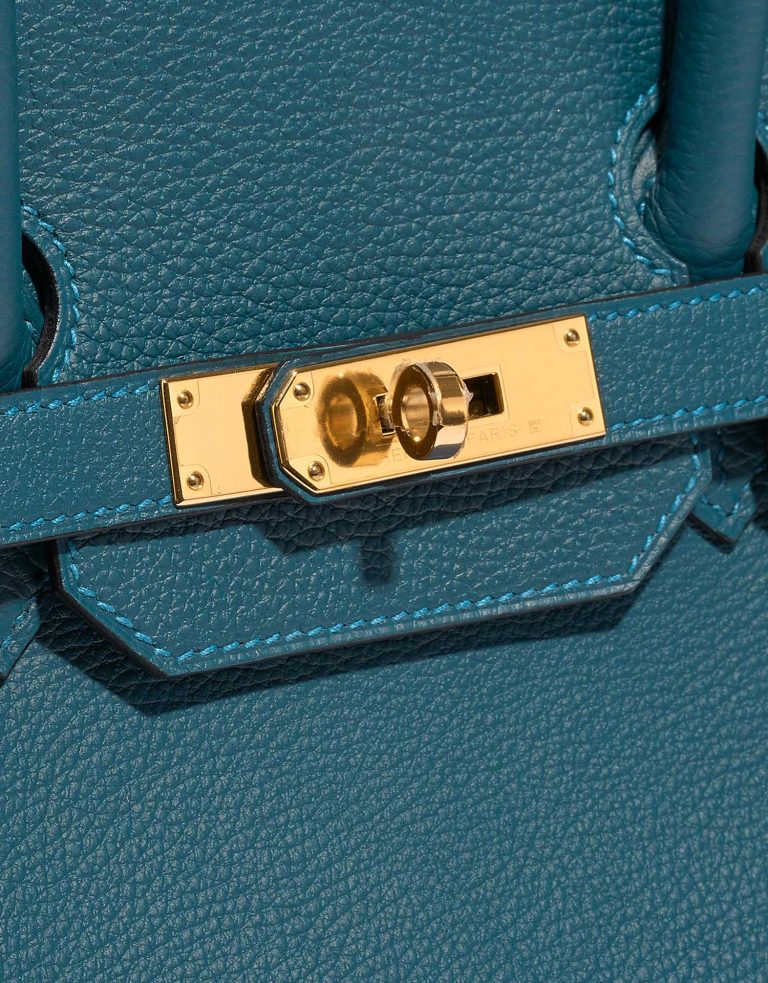 Pre-owned Hermès bag Birkin 35 Togo Blue Colvert Blue Closing System | Sell your designer bag on Saclab.com