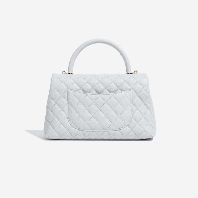 Pre-owned Chanel bag Timeless Handle Medium Caviar Light Grey Grey, White Back | Sell your designer bag on Saclab.com