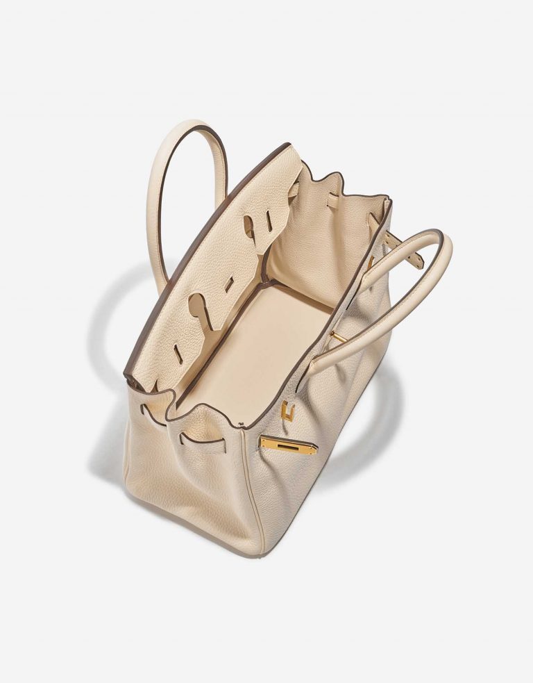 Pre-owned Hermès bag Birkin 30 Taurillon Clemence Nata Beige Inside | Sell your designer bag on Saclab.com
