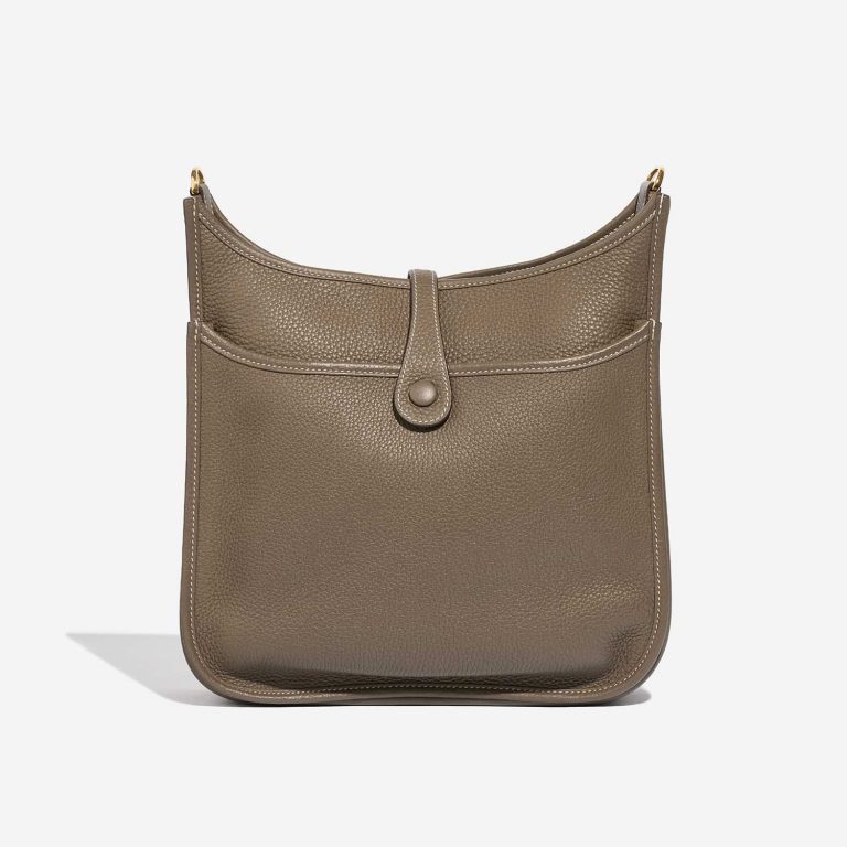 Pre-owned Hermès bag Evelyne 29 Taurillon Clemence Etoupe Beige Back | Sell your designer bag on Saclab.com