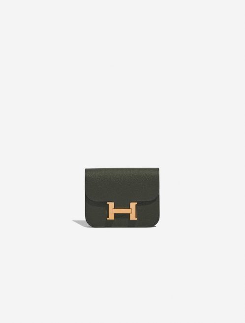 Pre-owned Hermès bag Constance Slim Wallet Epsom Vert de Gris Green Front | Sell your designer bag on Saclab.com