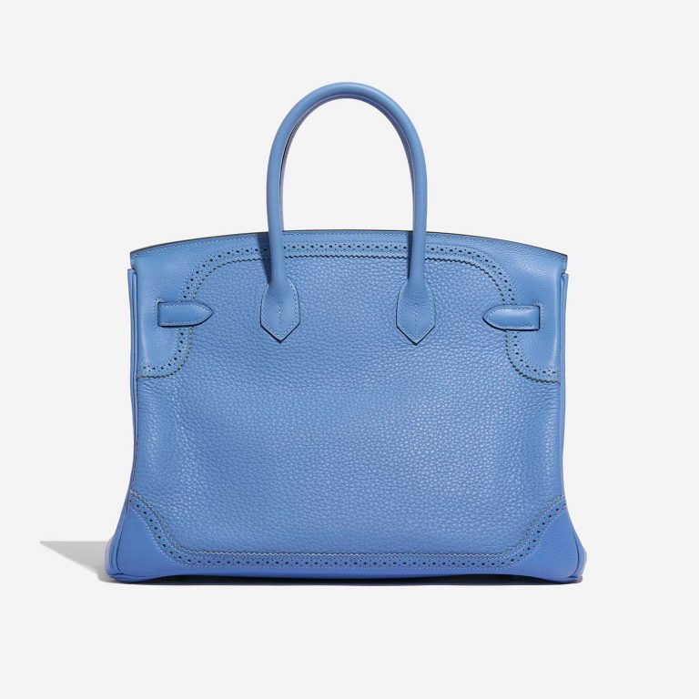 Pre-owned Hermès bag Birkin Ghillies 35 Clemence Blue Paradise Blue Back | Sell your designer bag on Saclab.com