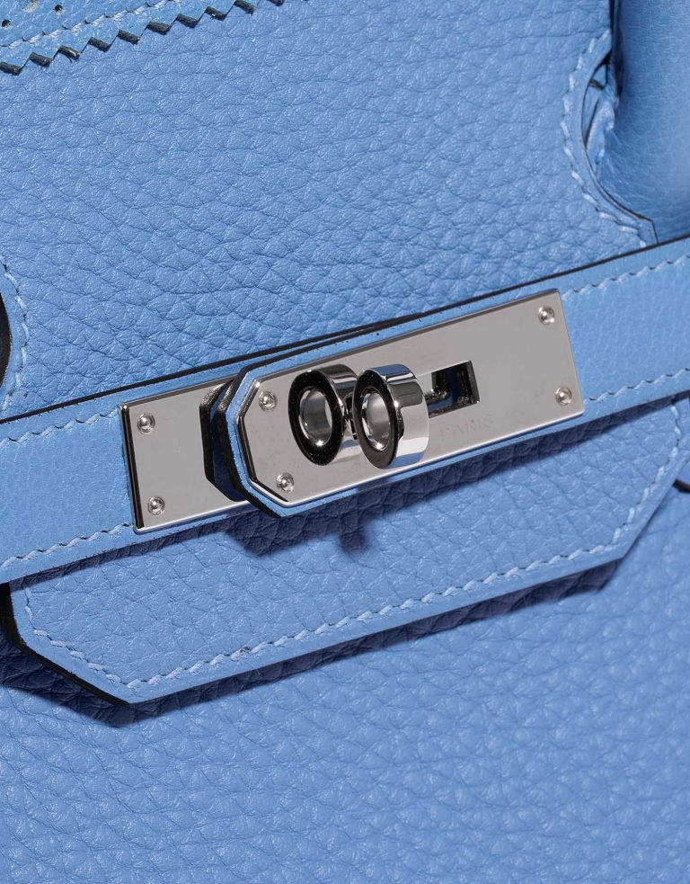 Pre-owned Hermès bag Birkin Ghillies 35 Clemence Blue Paradise Blue Closing System | Sell your designer bag on Saclab.com
