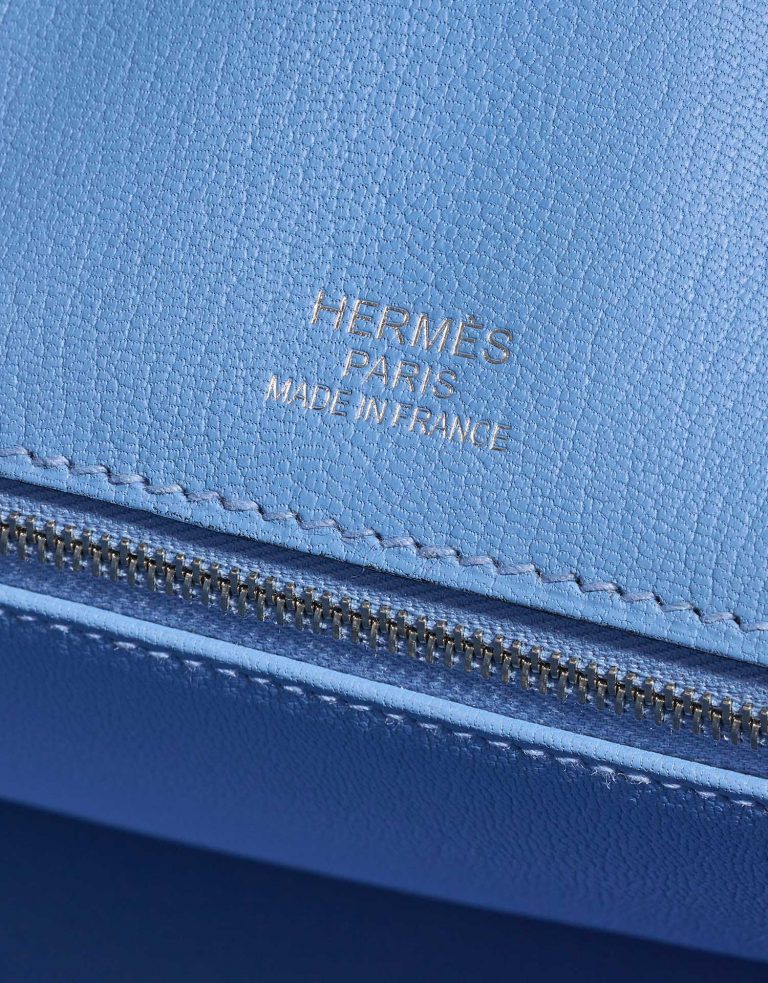 Pre-owned Hermès bag Birkin Ghillies 35 Clemence Blue Paradise Blue Logo | Sell your designer bag on Saclab.com