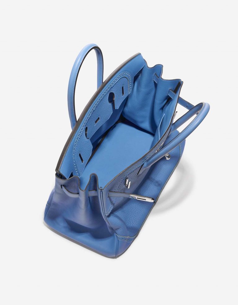 Pre-owned Hermès bag Birkin Ghillies 35 Clemence Blue Paradise Blue Inside | Sell your designer bag on Saclab.com