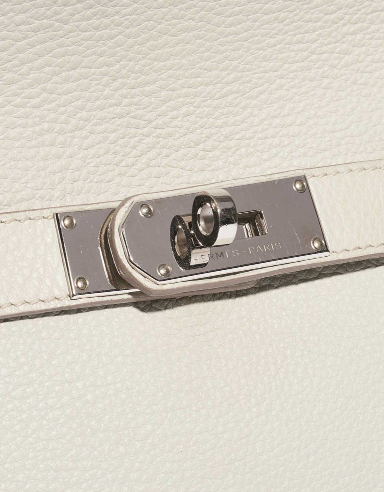 Pre-owned Hermès bag Jypsière 34 Clemence Beton White Closing System | Sell your designer bag on Saclab.com